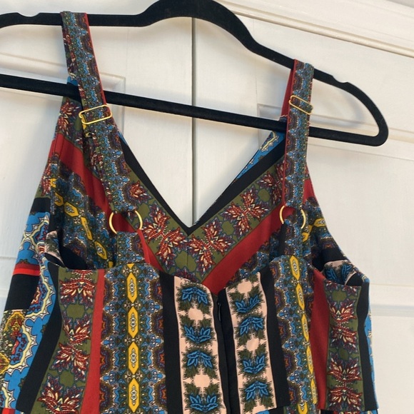 T. Tahari Maxi Dress Vintage Print Tile Paisley Homecoming Adjustable Size Small - Picture 7 of 11